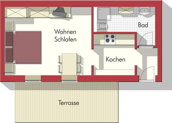 Grundriss Appartement 39,5m²